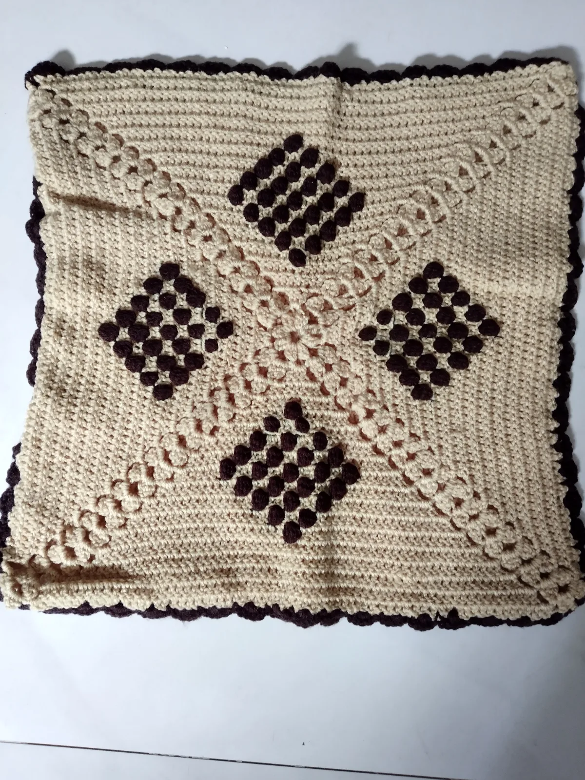 Crochet cushion cover