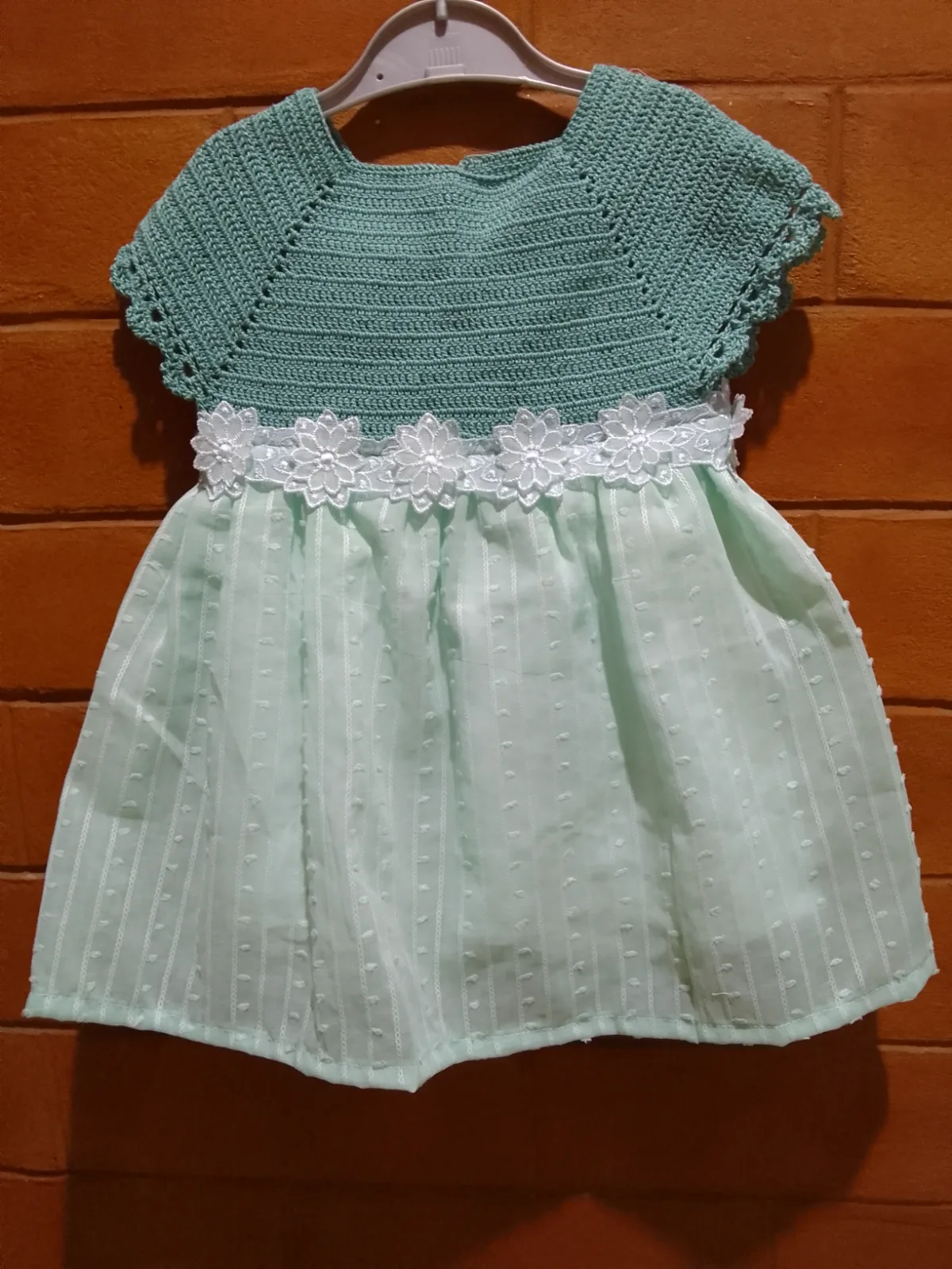Crochet top cotton frock