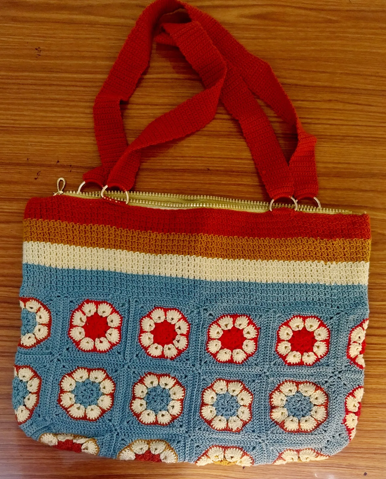 Crochet granny square bag