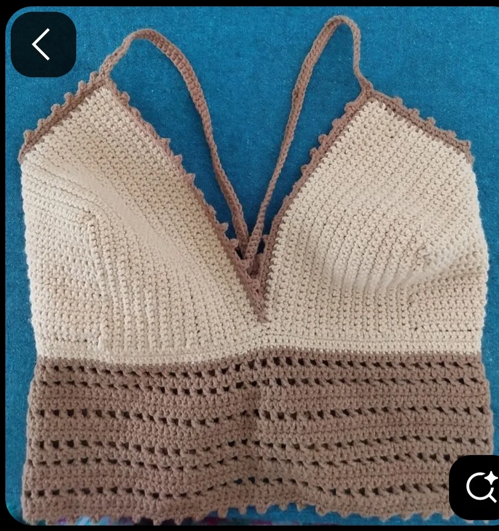 Crochet bralette top made with milk cotton yarn