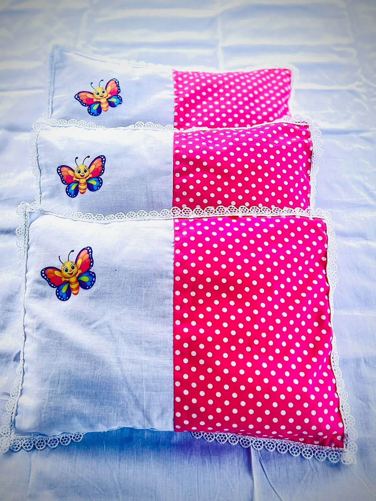 Baby pillow case with cotton pillow