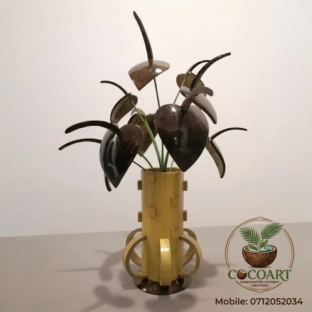 Coconut Shell Anthurium Vase — view 1 of 4