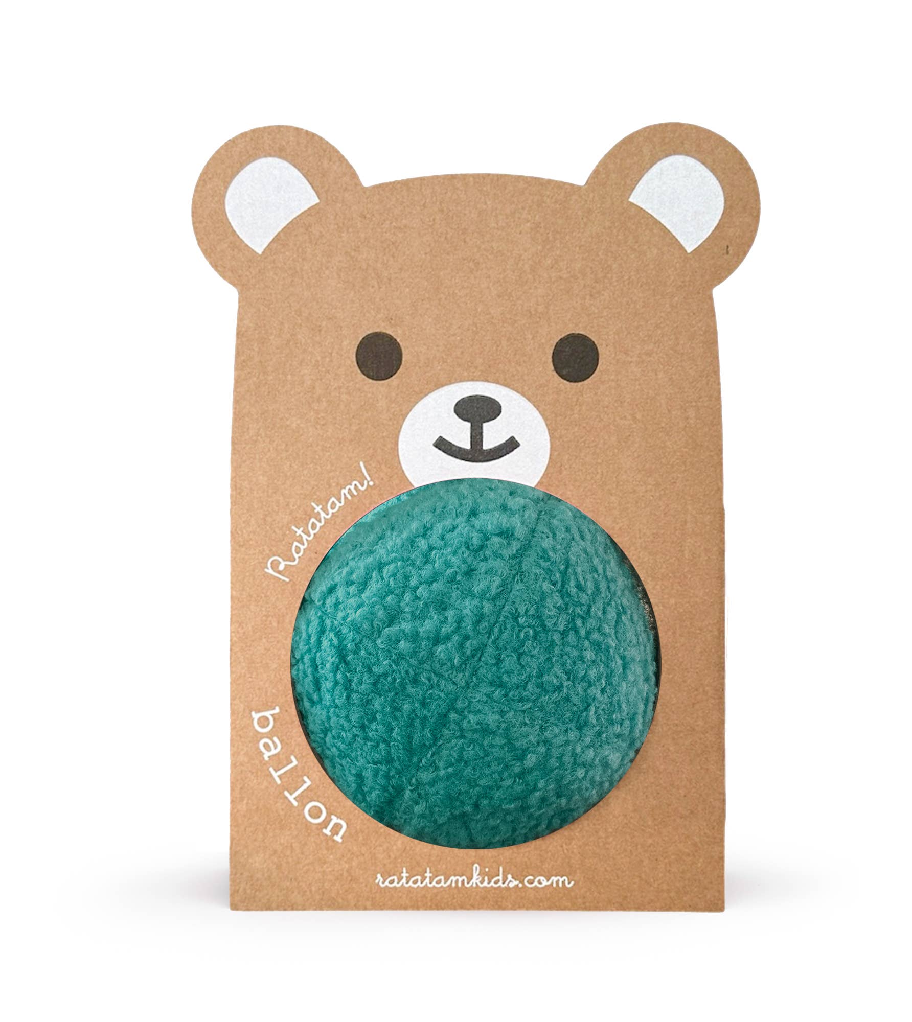 Balle ourson peluche 12cm — bleu canard