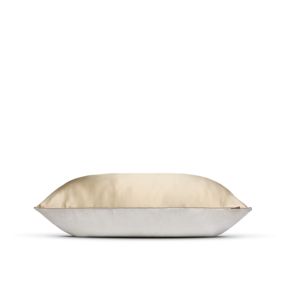Taie d'Oreiller Bi-Face Soie et Lin — Champagne / 65x65