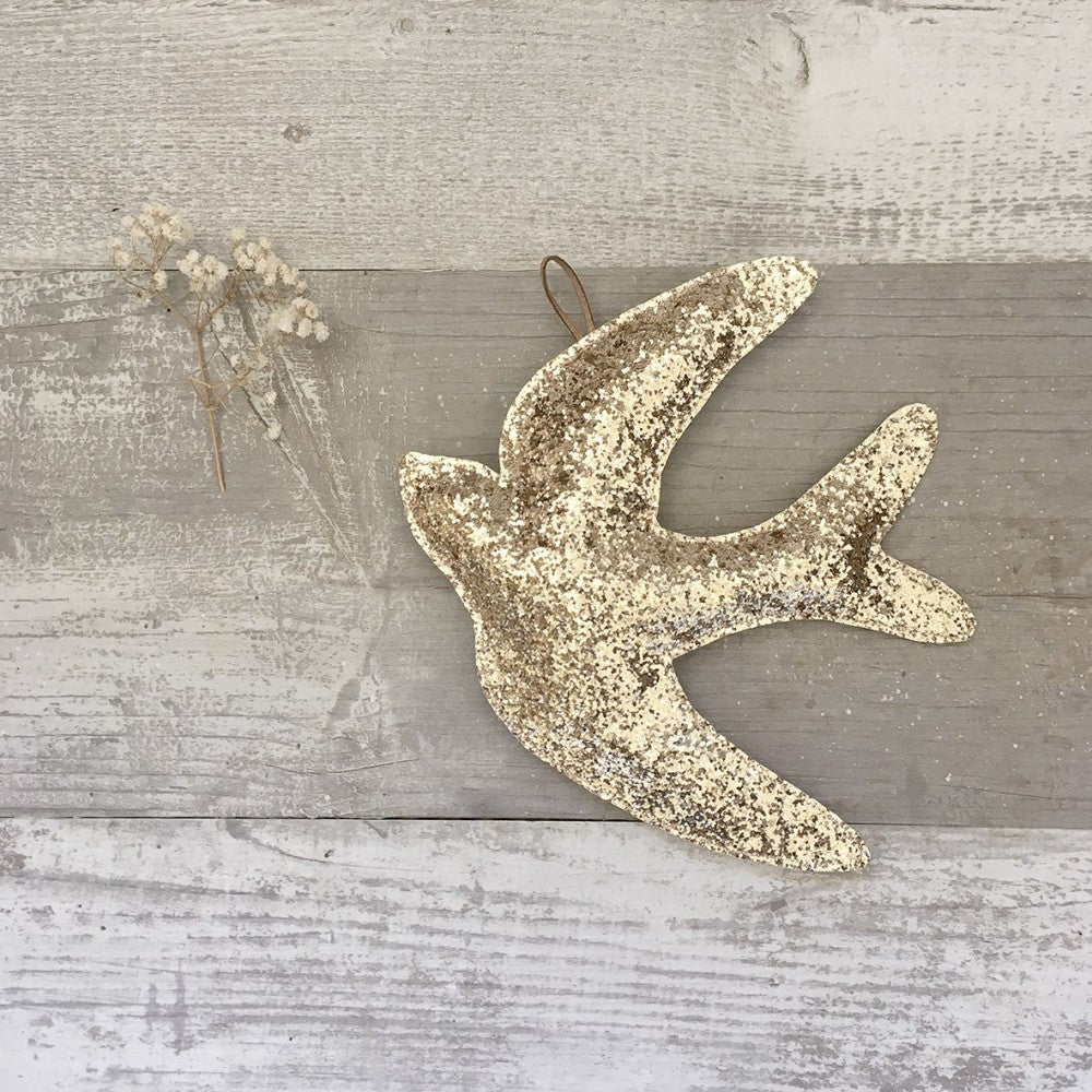 Hirondelle murale à paillettes dorées 2