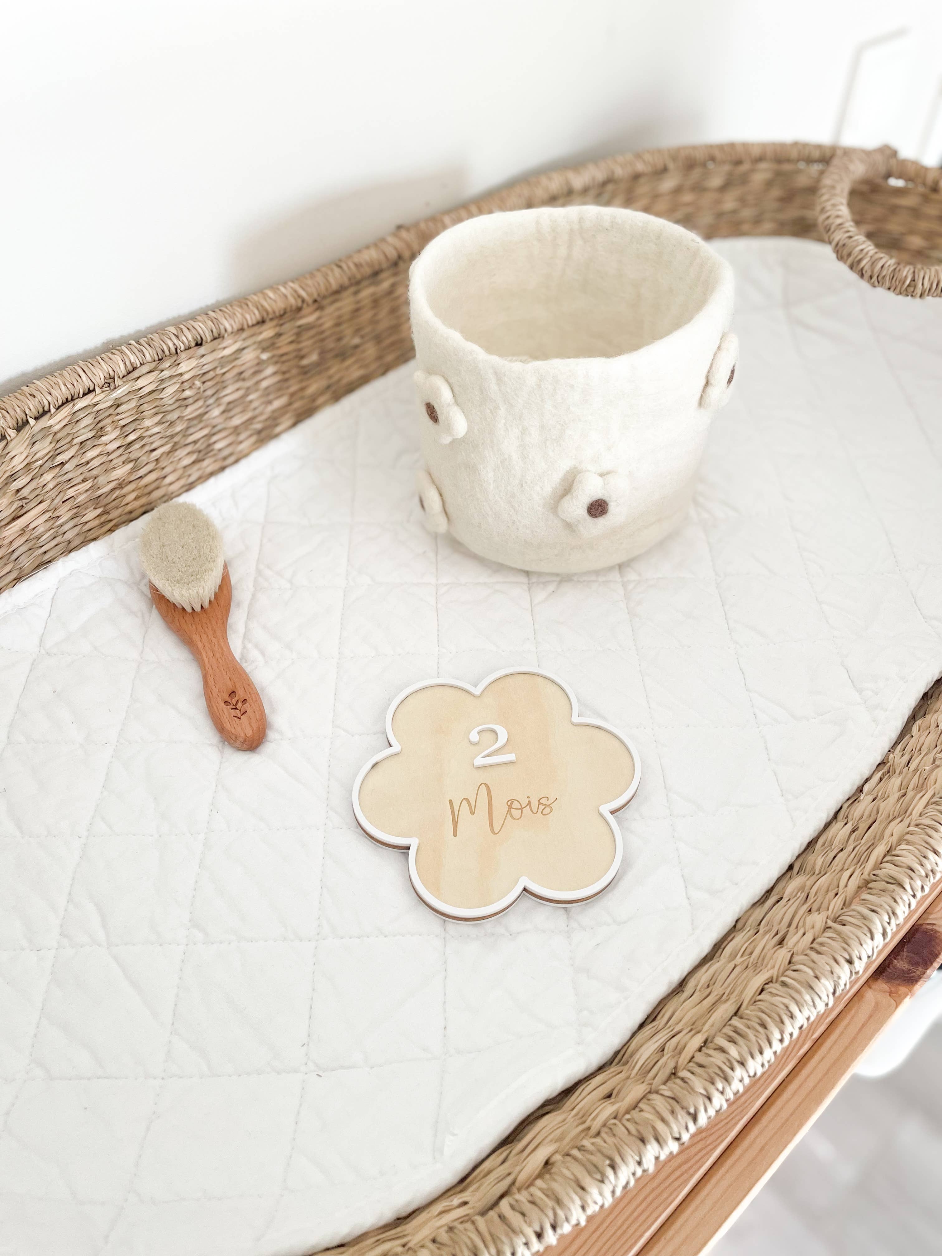 Panier fleurs en laine feutrée 3