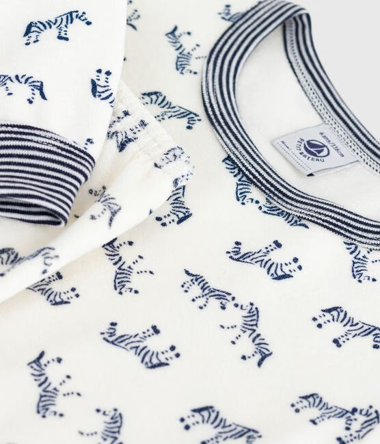 Pyjama enfant en velours imprimé zèbres 3
