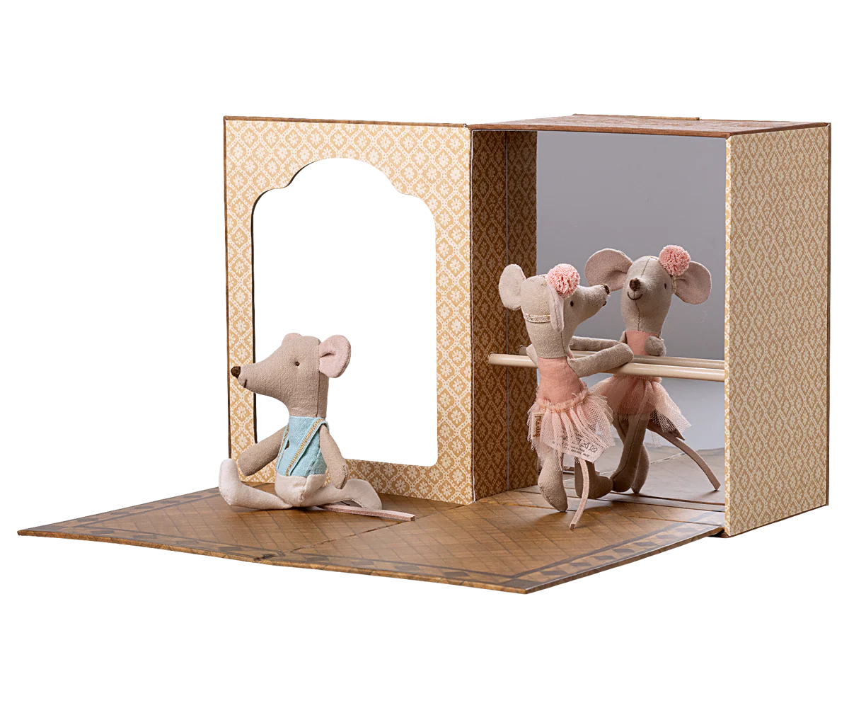 Maileg : Studio de danse avec petite sœur et petit frère Souris