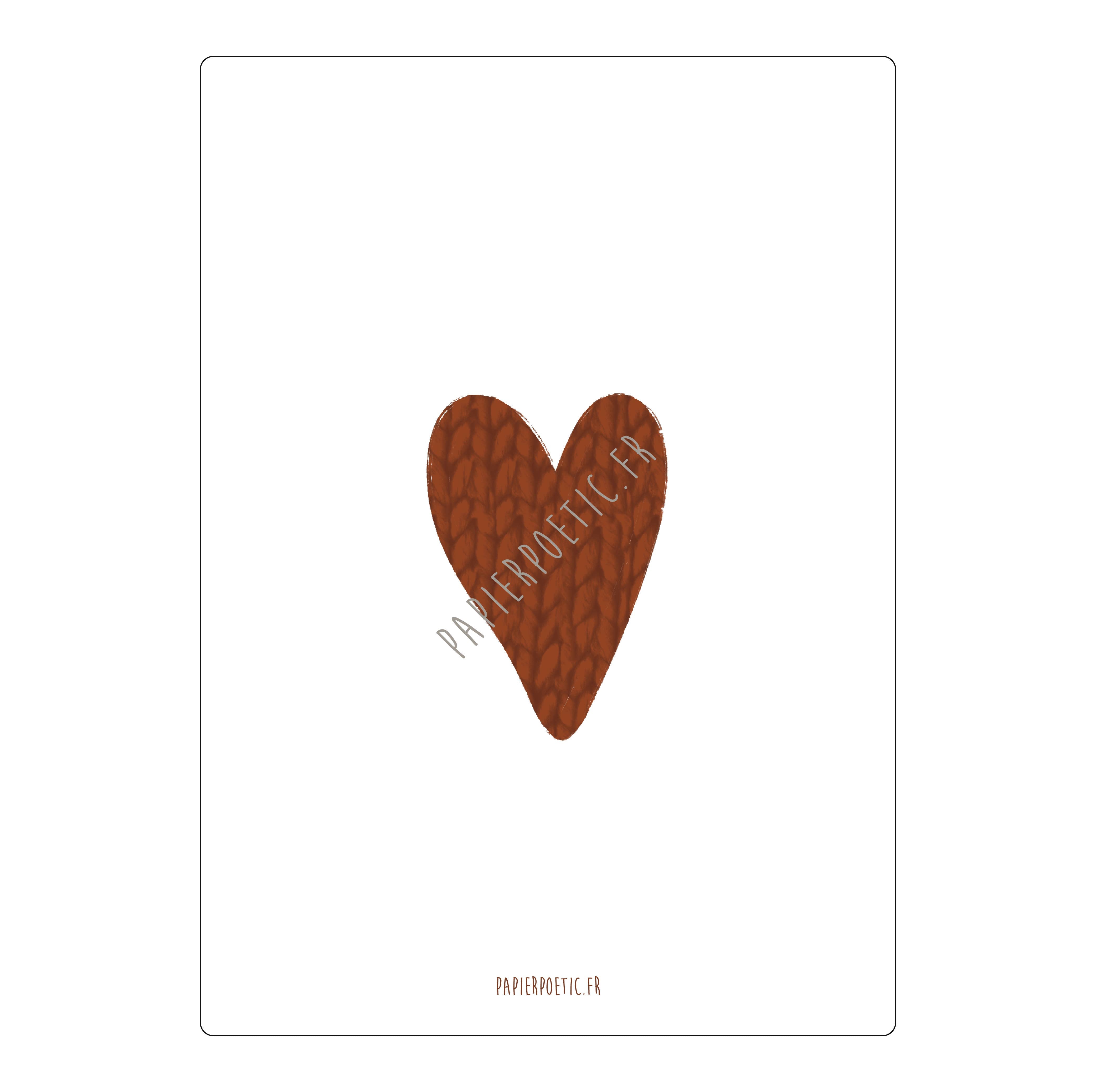 Carte/Card "Cœur en tricot"