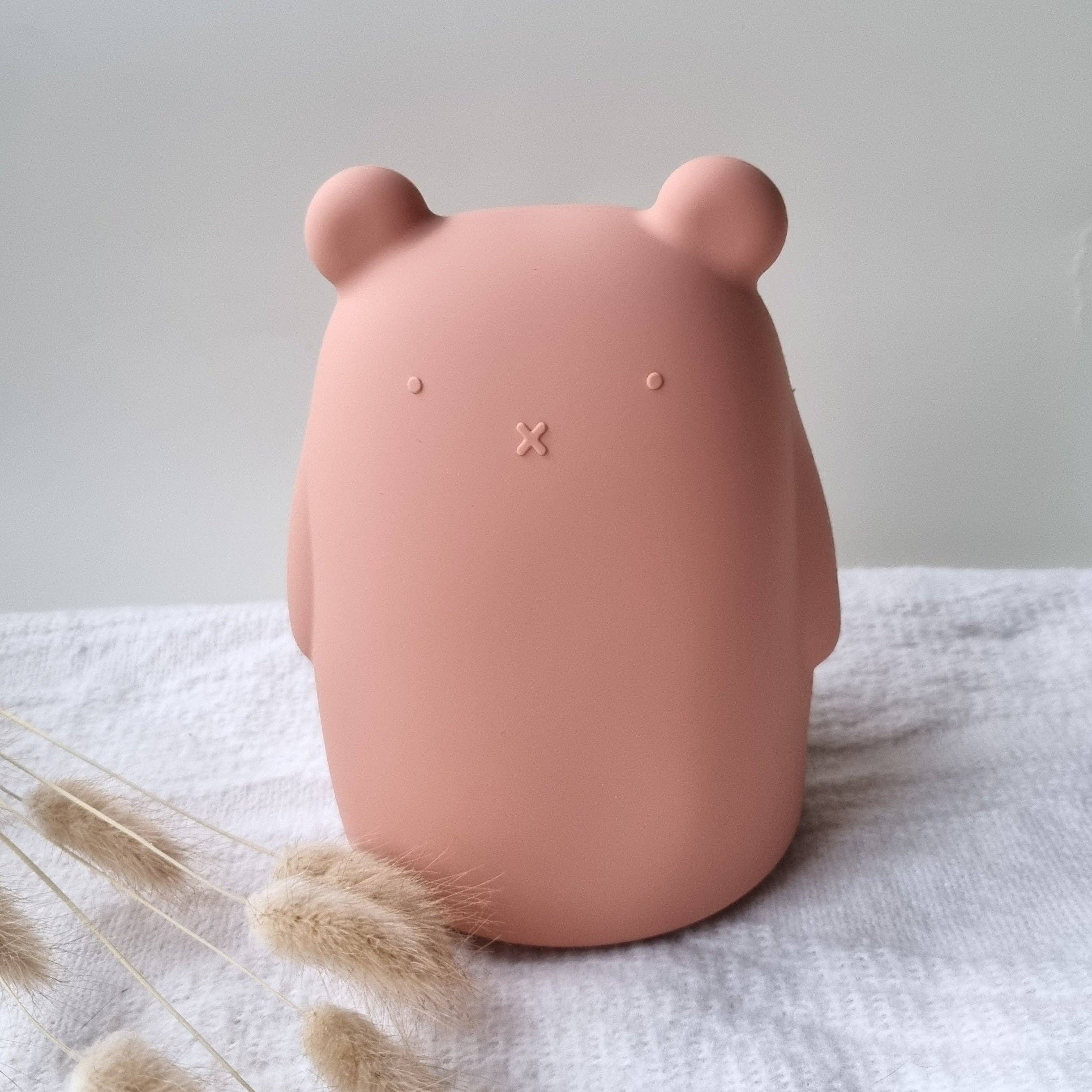 Tirelire souple en silicone ours rose