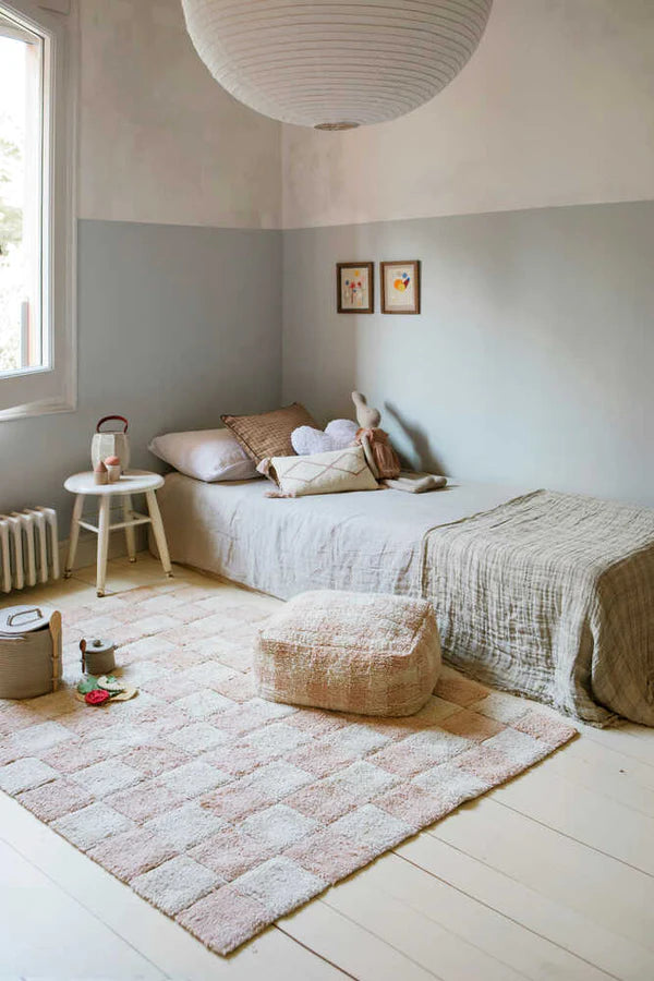 Pouf vichy rose 6