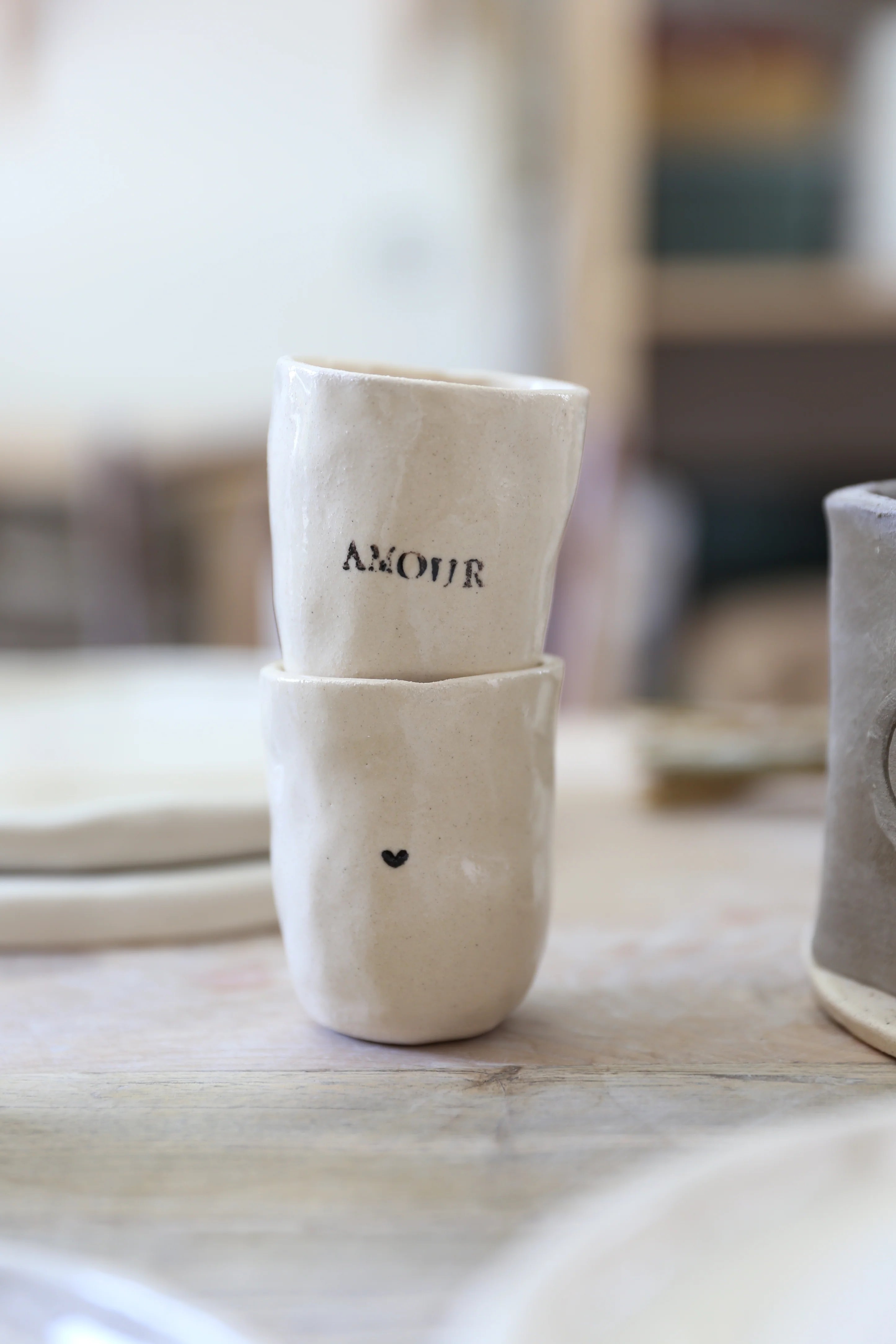 Tasse à message en grès — 🖤