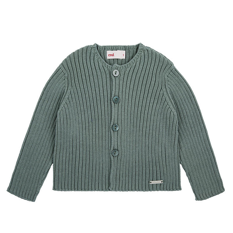 Gilet côtelé vert jade — 6-ans-1