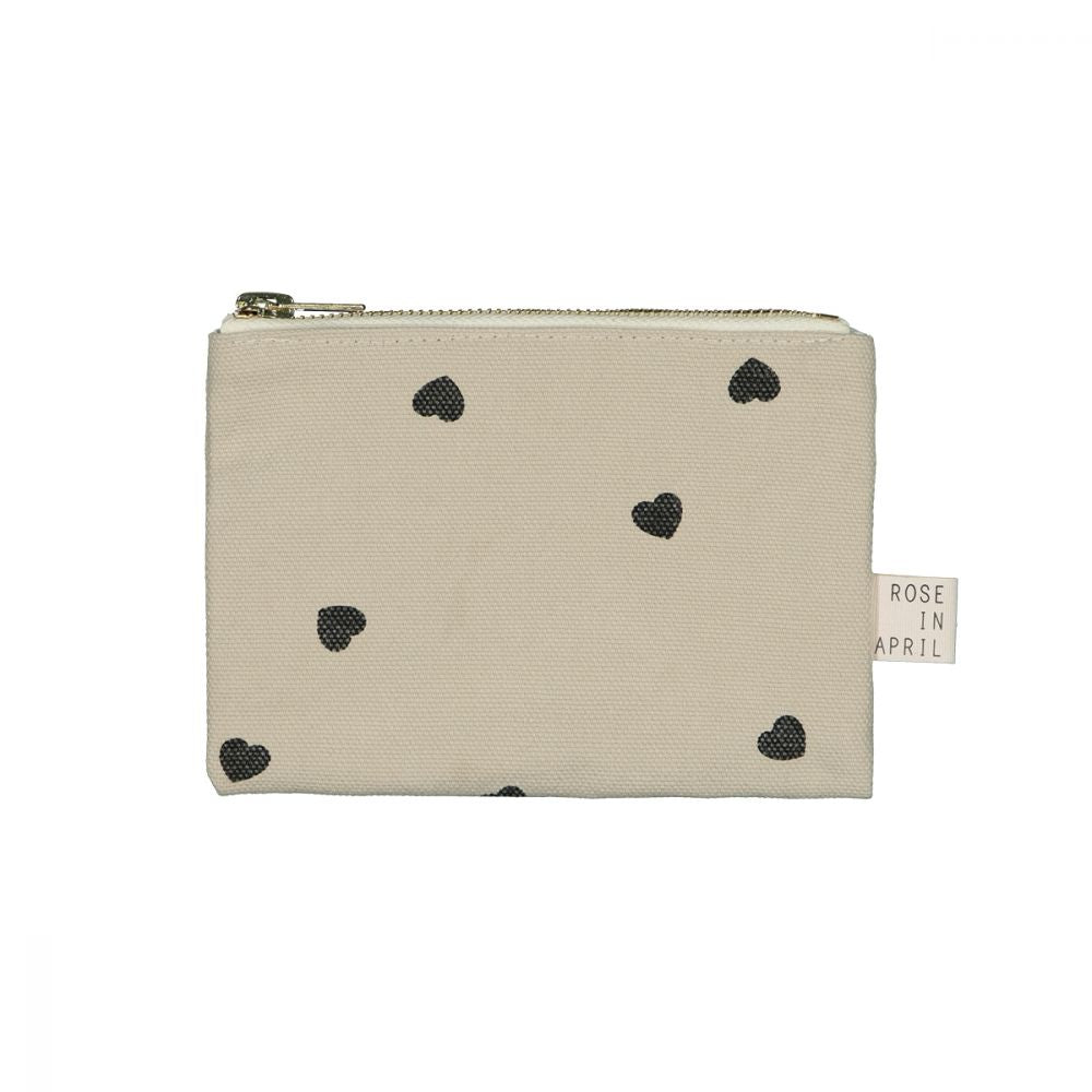 Porte monnaie Rose in April — Coeurs beige