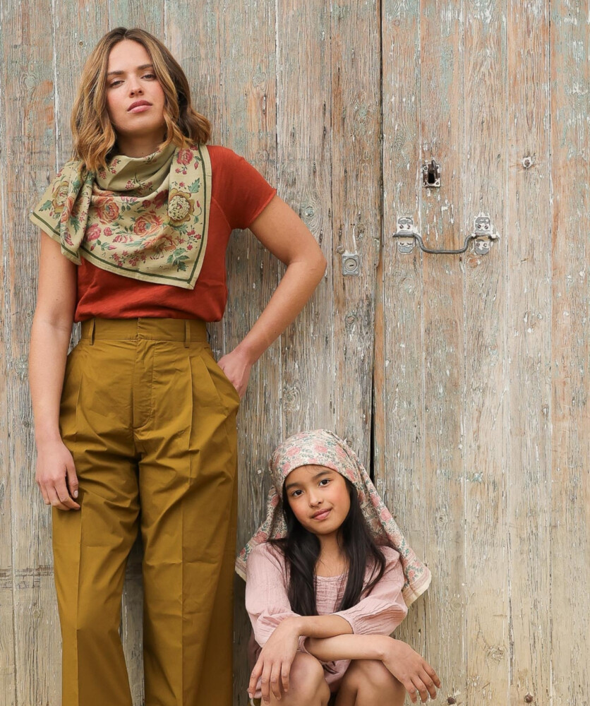 Foulard grand format Jeanet amande 2