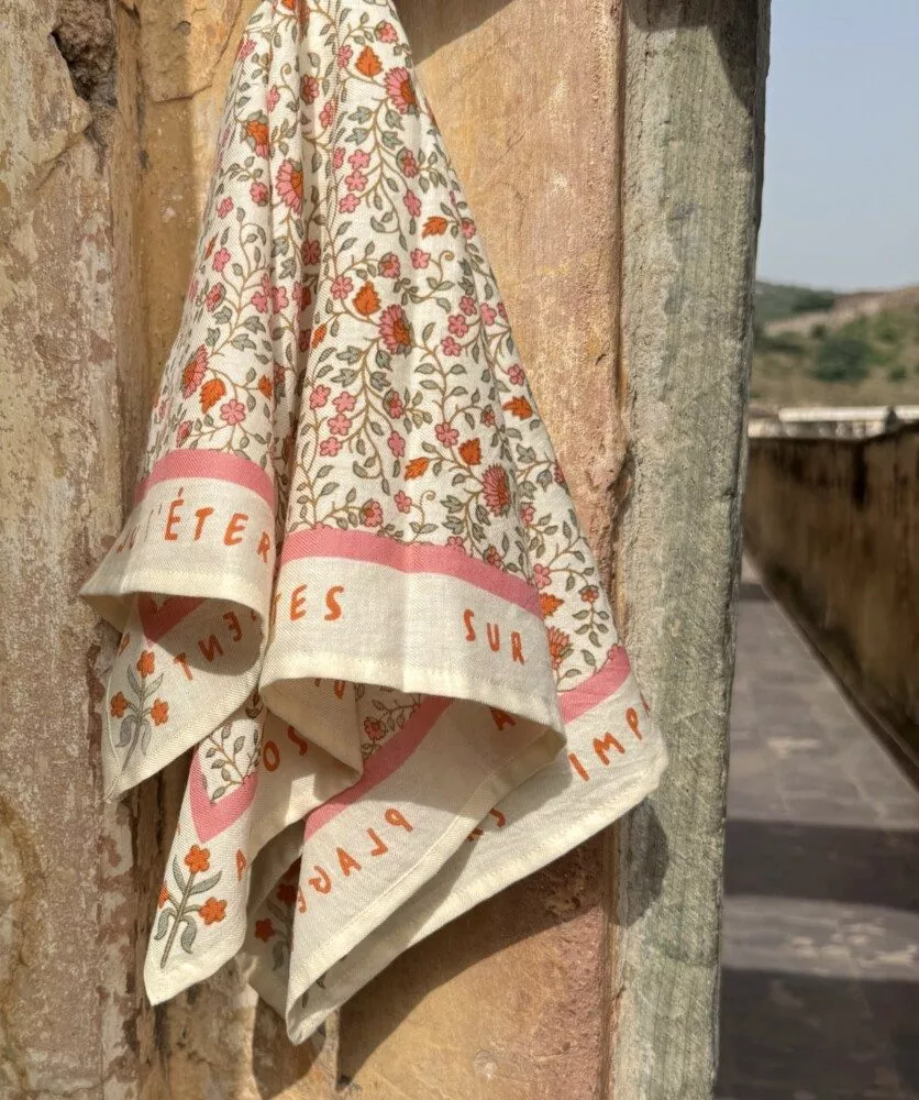Foulard grand format Rosa sorbet d’été
