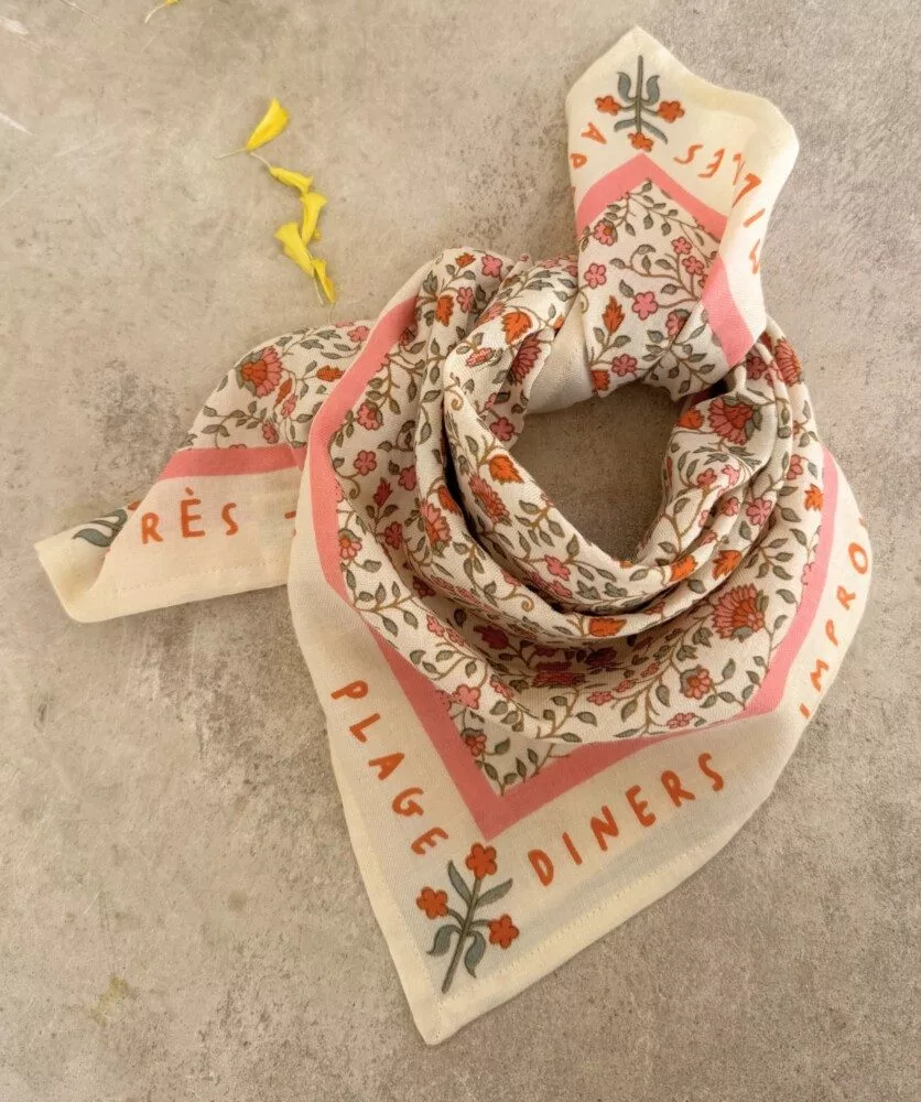 Foulard petit format Rosa sorbet d’été