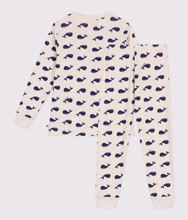 Pyjama enfant en coton imprimé baleines