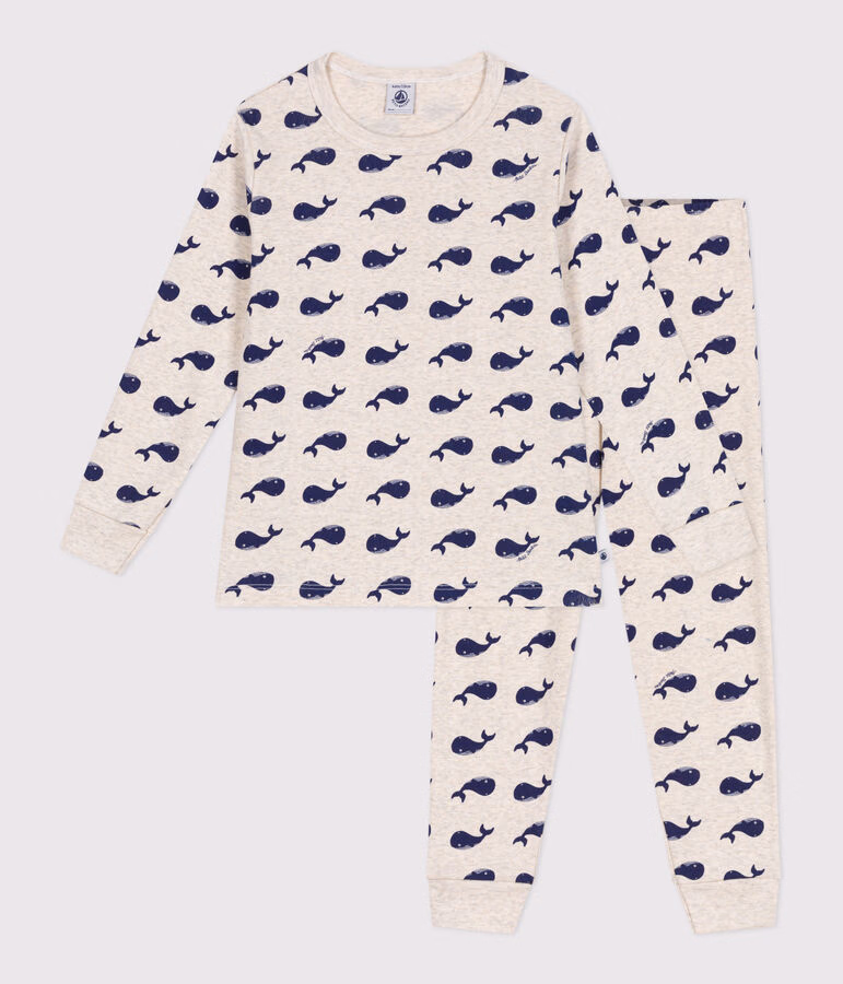 Pyjama enfant en coton imprimé baleines 2