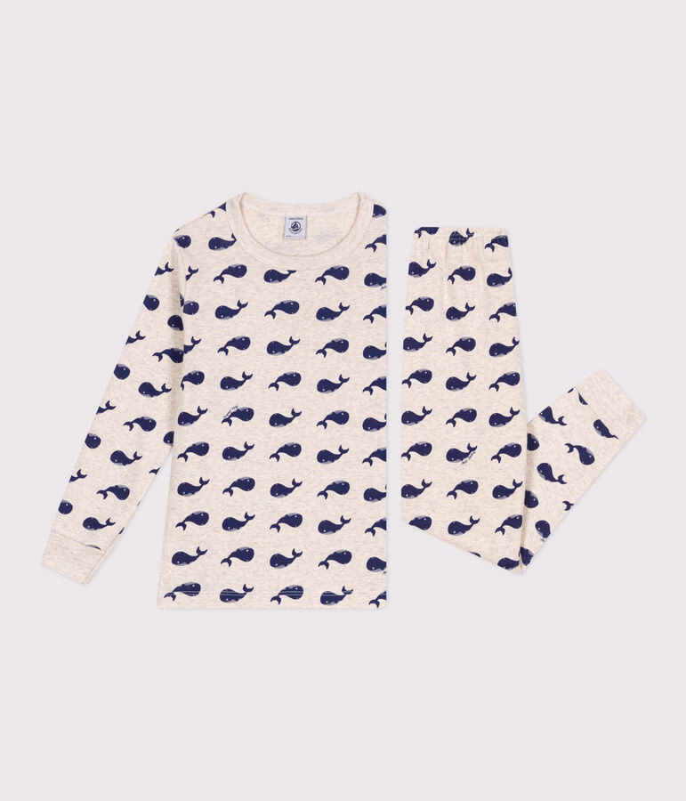 Pyjama enfant en coton imprimé baleines 3