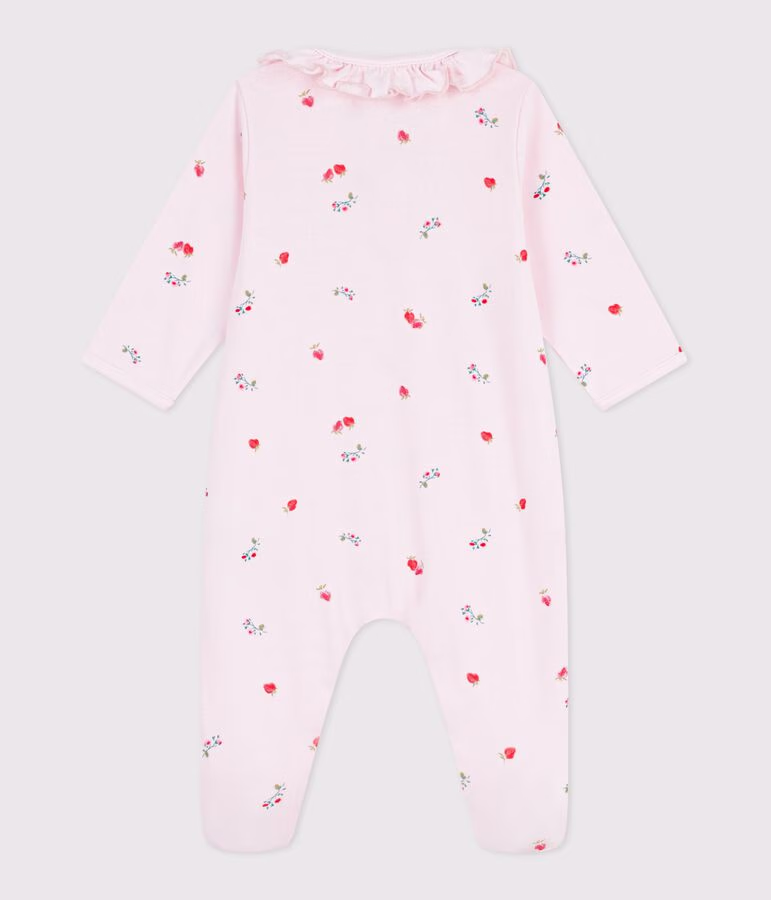 Pyjama bébé en coton à col fleuri 2