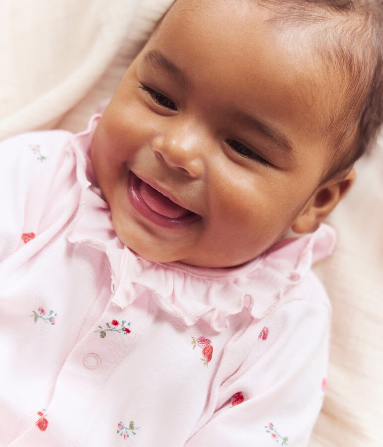 Pyjama bébé en coton à col fleuri 4
