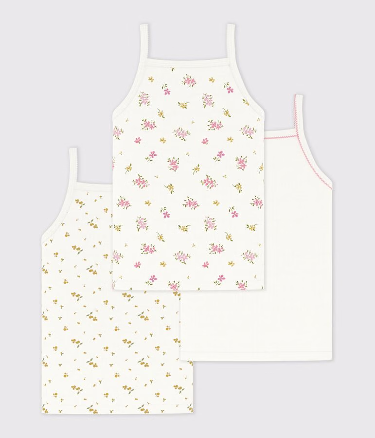 Lot de débardeurs enfant en coton imprimé fleuri 3