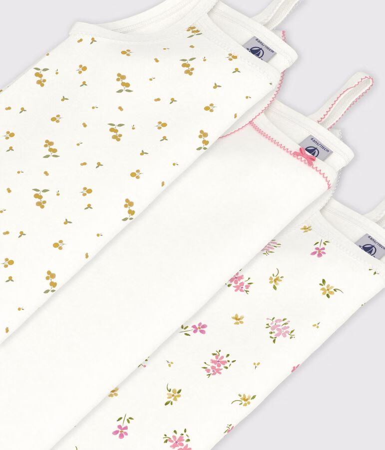 Lot de débardeurs enfant en coton imprimé fleuri 4