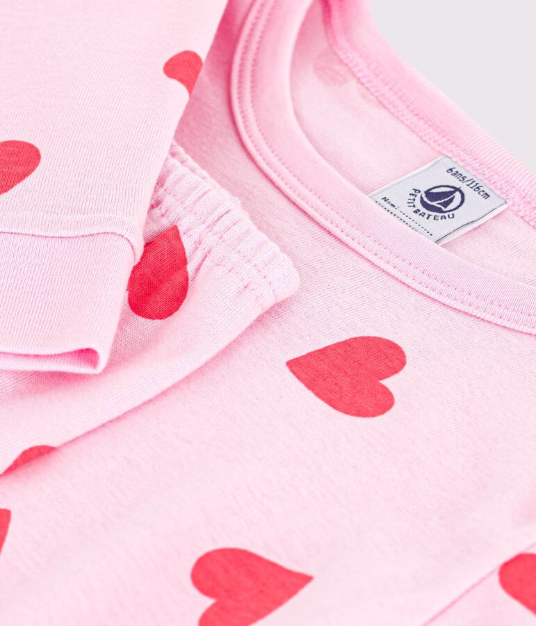 Pyjama très ajusté enfant en coton imprimé cœurs 4