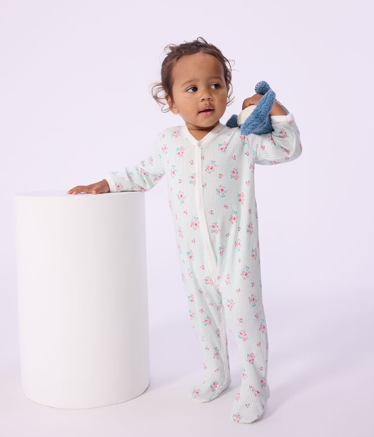 Pyjama bébé en coton imprimé fleuri 3