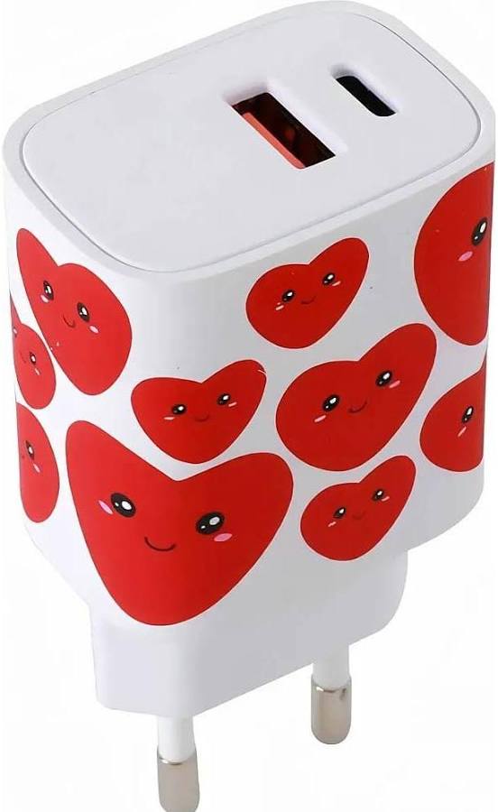 Chargeur USB coeur rouge  3