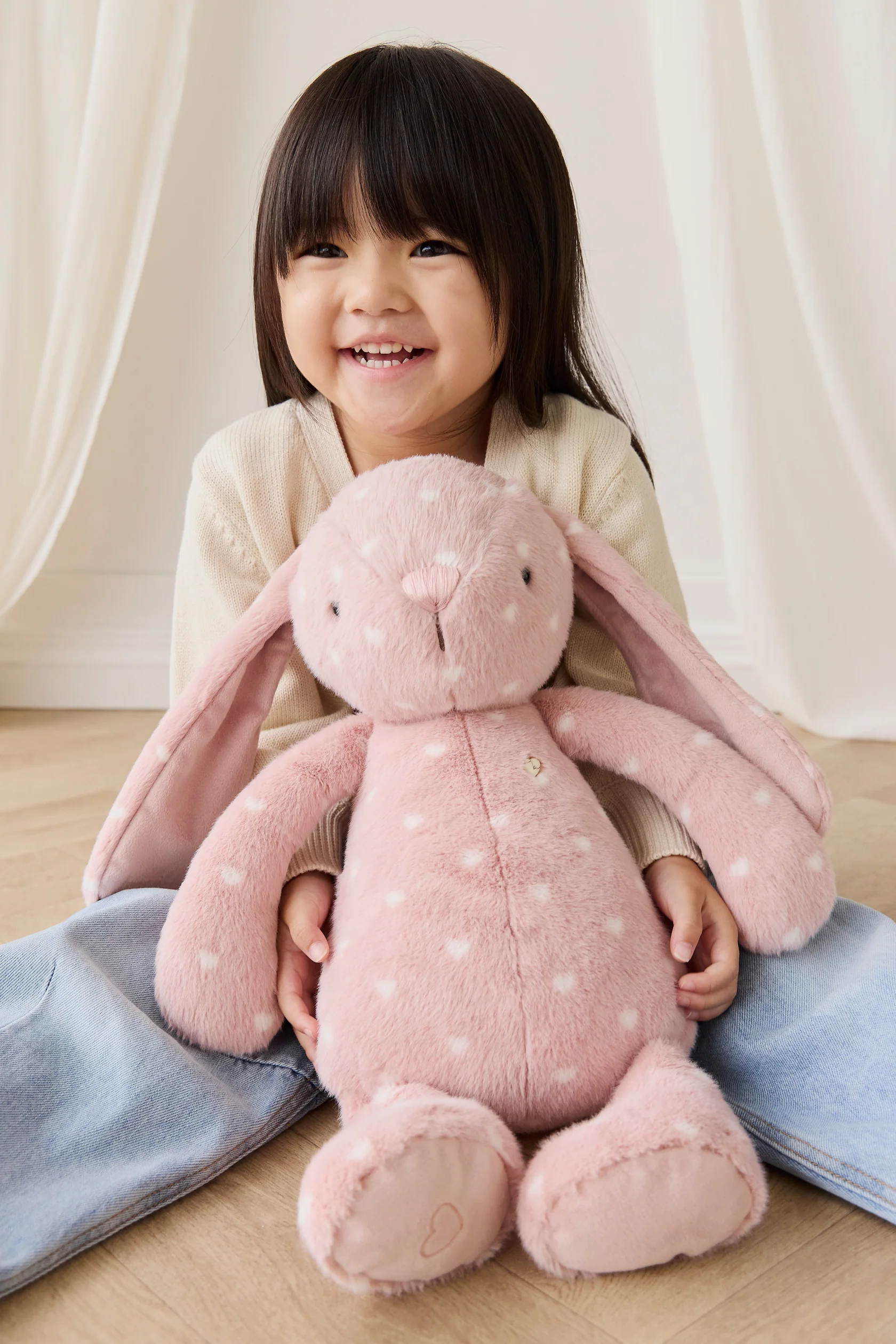 Lapin Pénélope 45 cm rose  3