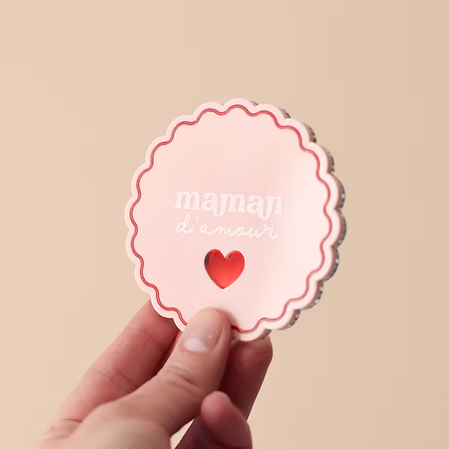 Miroir de poche "maman adorée" 
