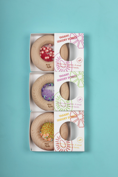 Hochet sensoriel Donut Aubergines 4