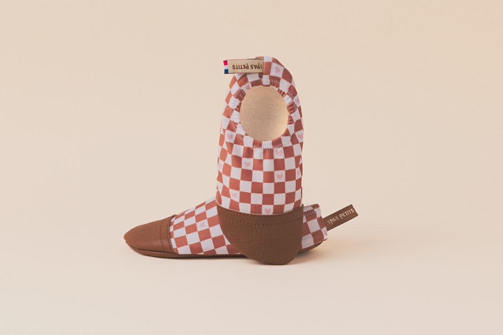 Chaussons Les Pas Petits Coeurs damiers / coeur  4