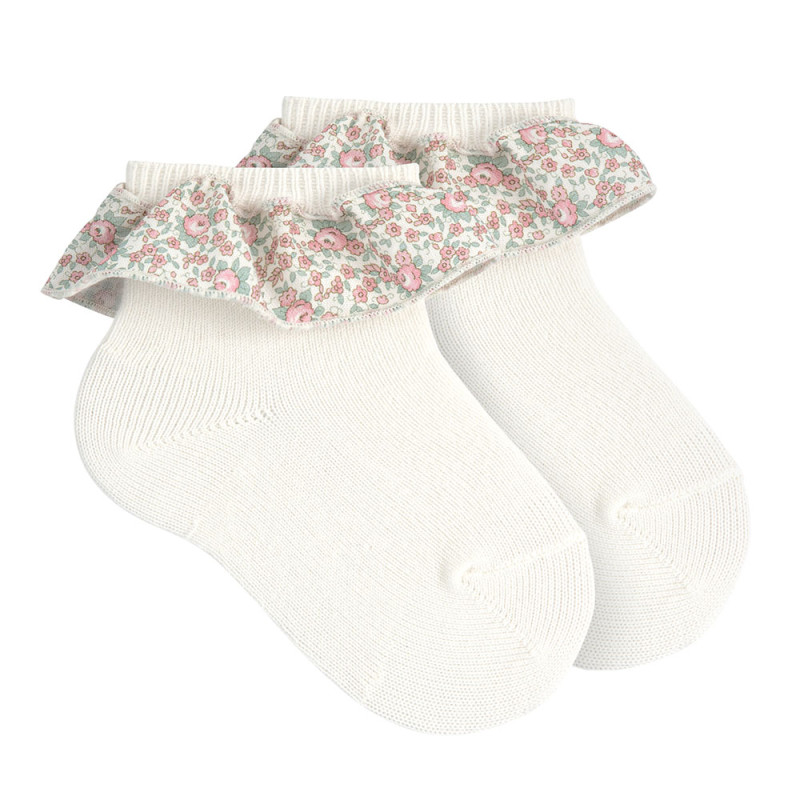 Chaussettes à ruban froncé fleurs Liberty NEW 3