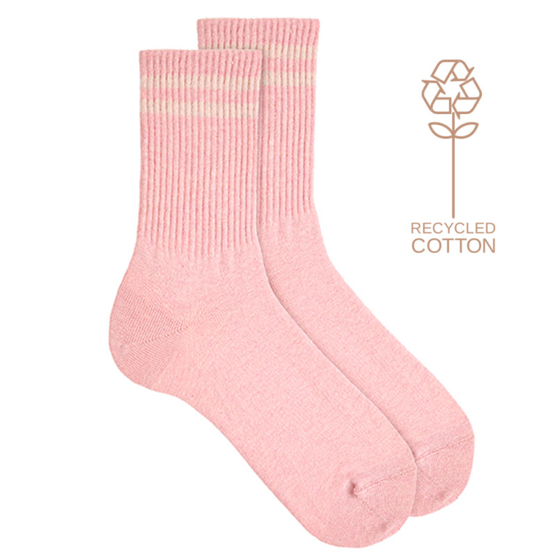 Chaussettes femme coton recyclé avec deux rayures NEW 3