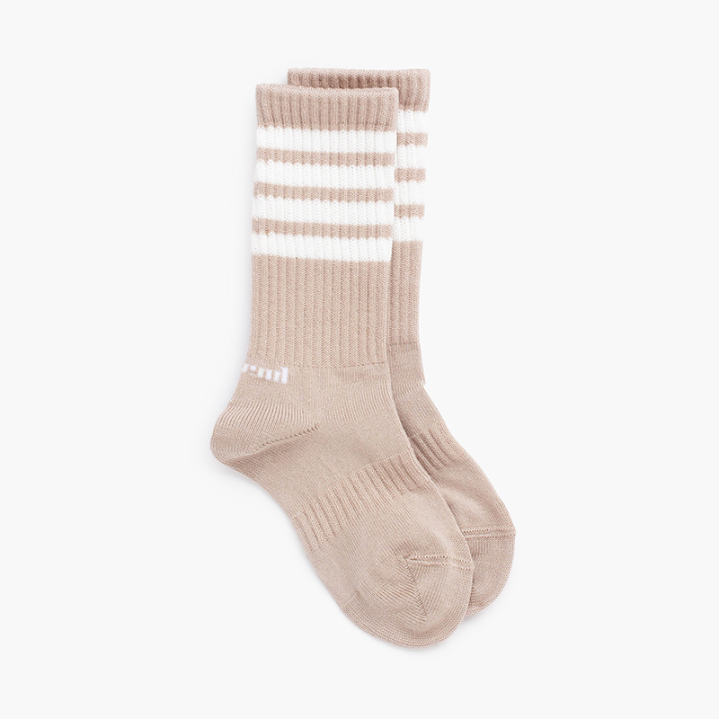 Chaussettes Sport 4 bandes Beige NEW 2