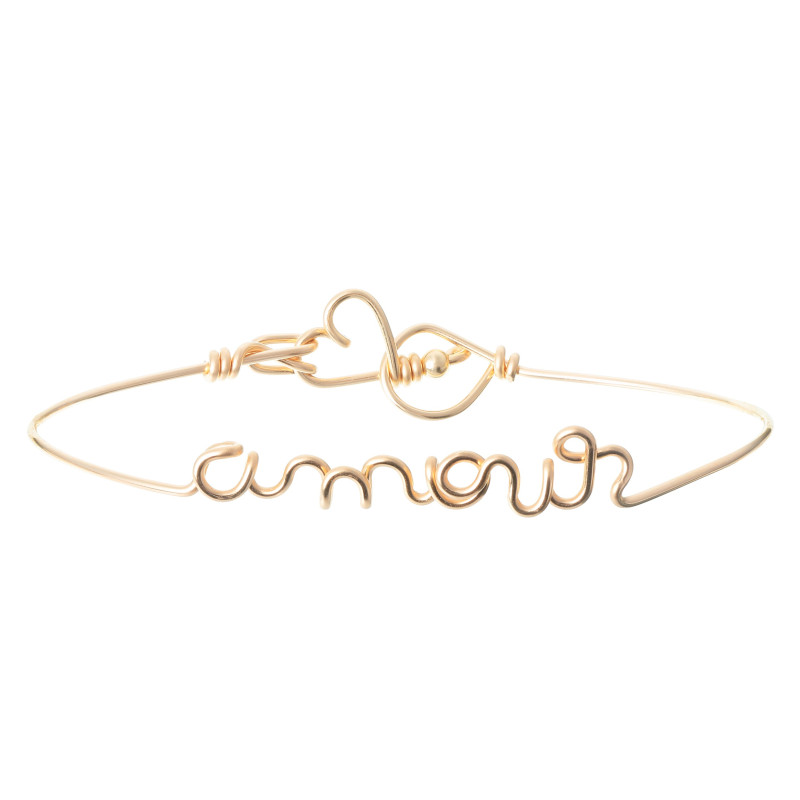 Jonc amour sparkle doré XS
