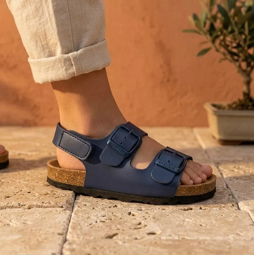 Sam – Sandales Garçon avec Scratch et Boucles, Semelle Confort — 31