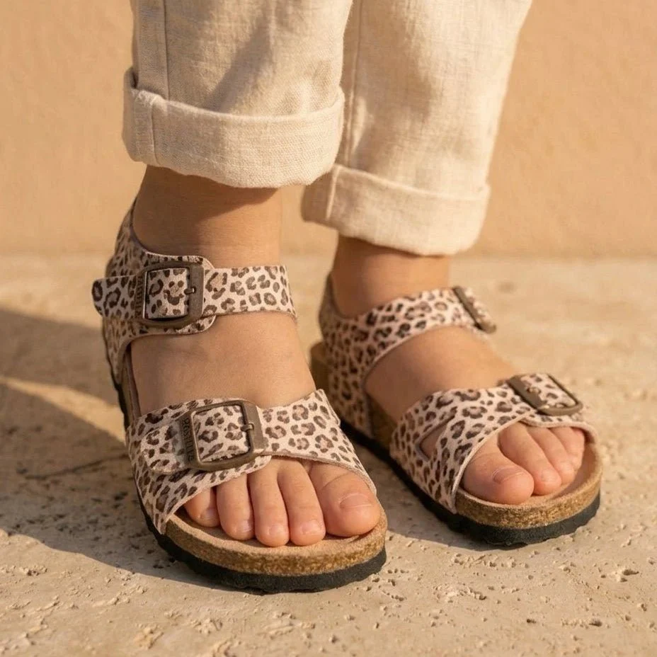 Salomé – Sandales Enfant à Brides, Confort Léopard  3