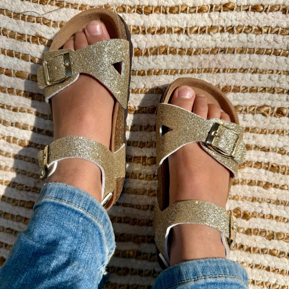 Salomé – Sandales Enfant à Brides, Confort Paillettes Multi  4
