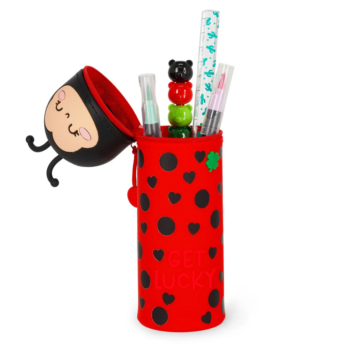 Trousse en silicone 2-en-1 Kawaii Coccinelle