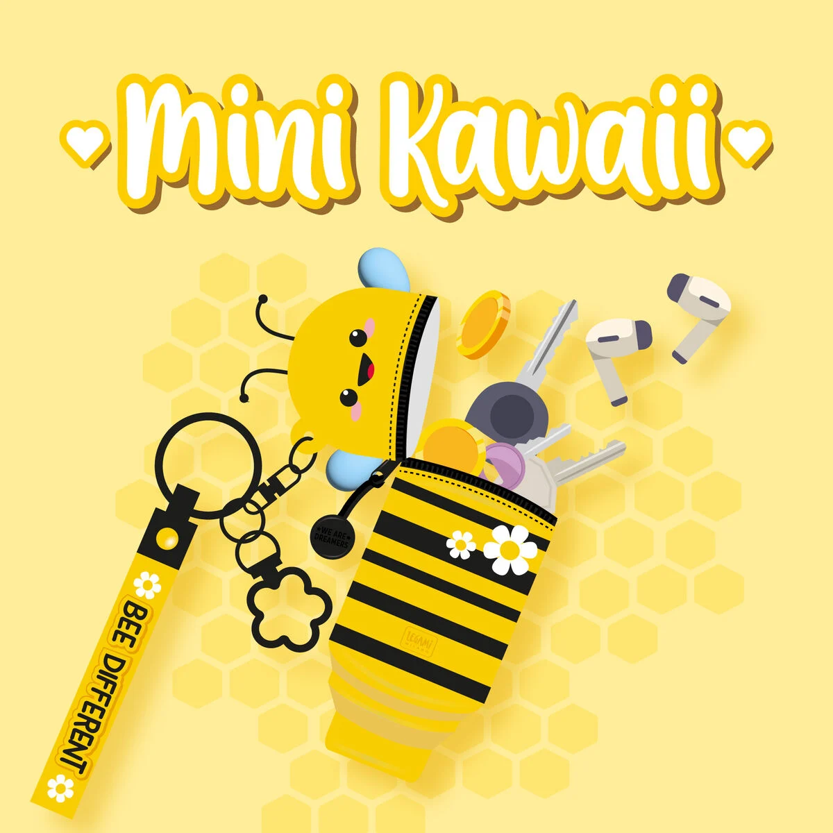 Porte-Monnaie Porte-Clés Abeille - Mini Kawaii  2