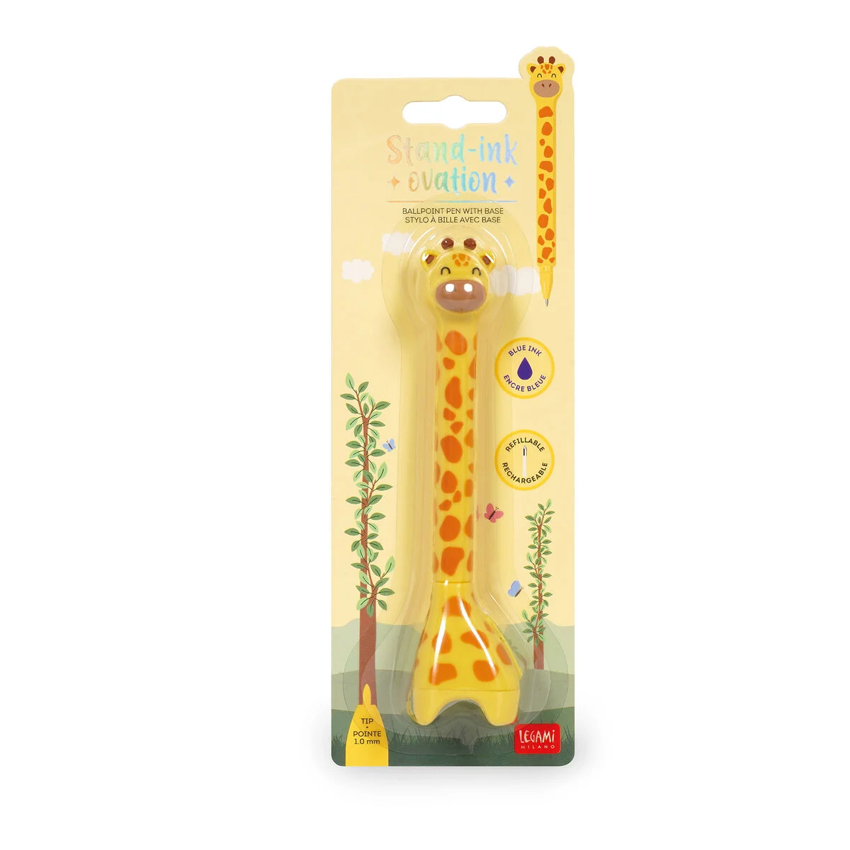 Stylo à Bille Girafe avec Base - Stand-Ink Ovation 