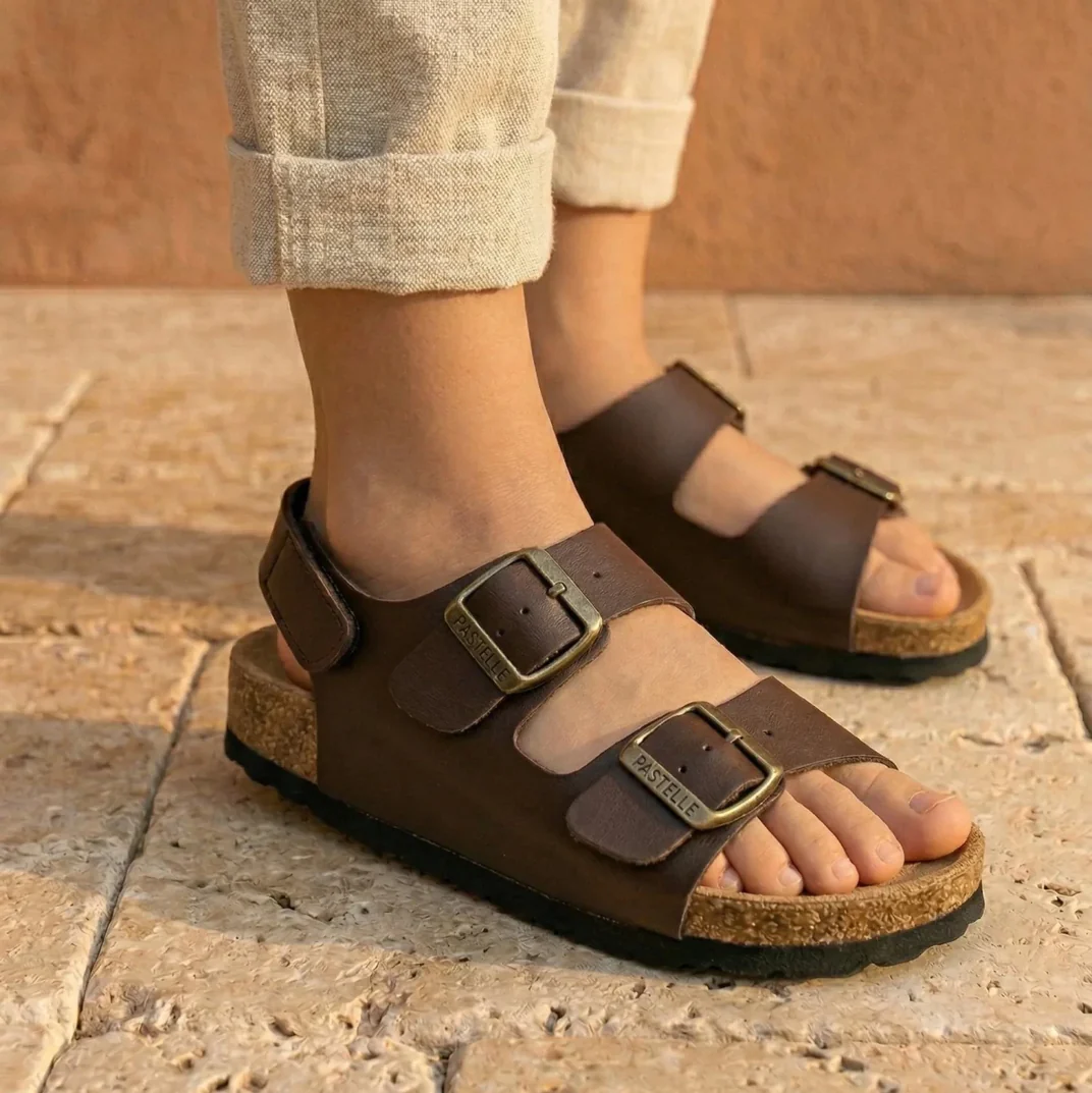 Salomé – Sandales Enfant à Brides, Confort Marron 2