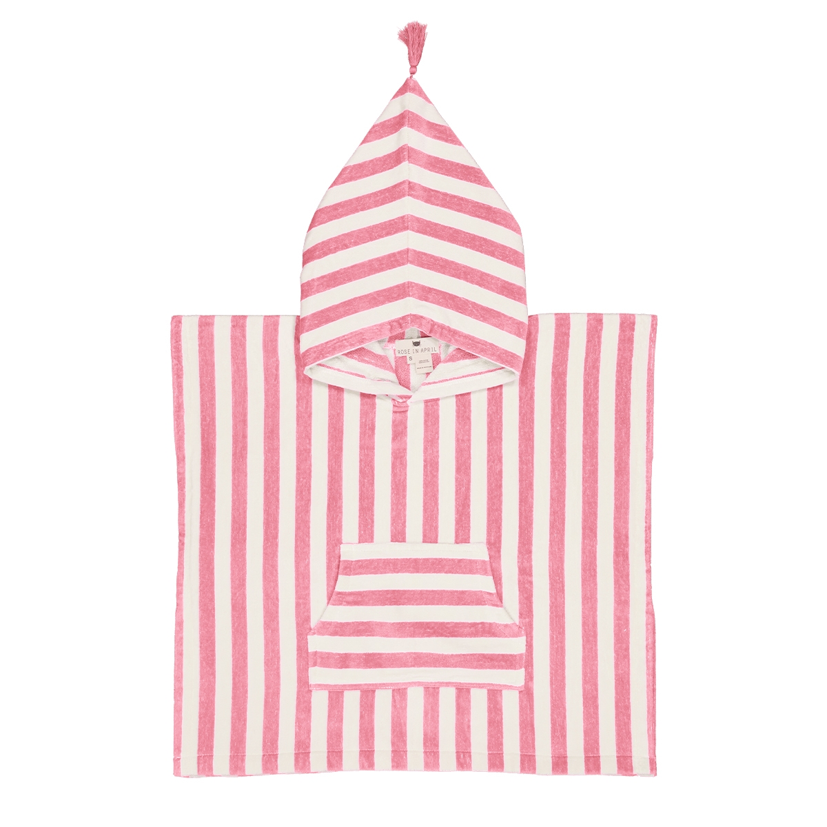 Poncho de bain à rayures — Rose 1/3 ans