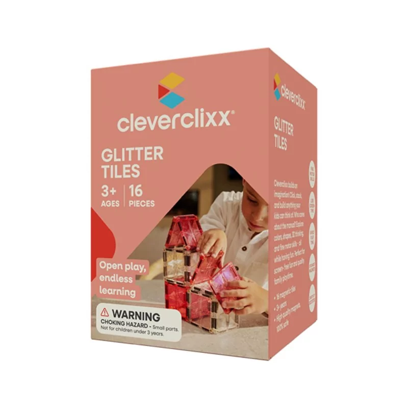 Cleverclixx : Transparent/Rose – 16 pièces
