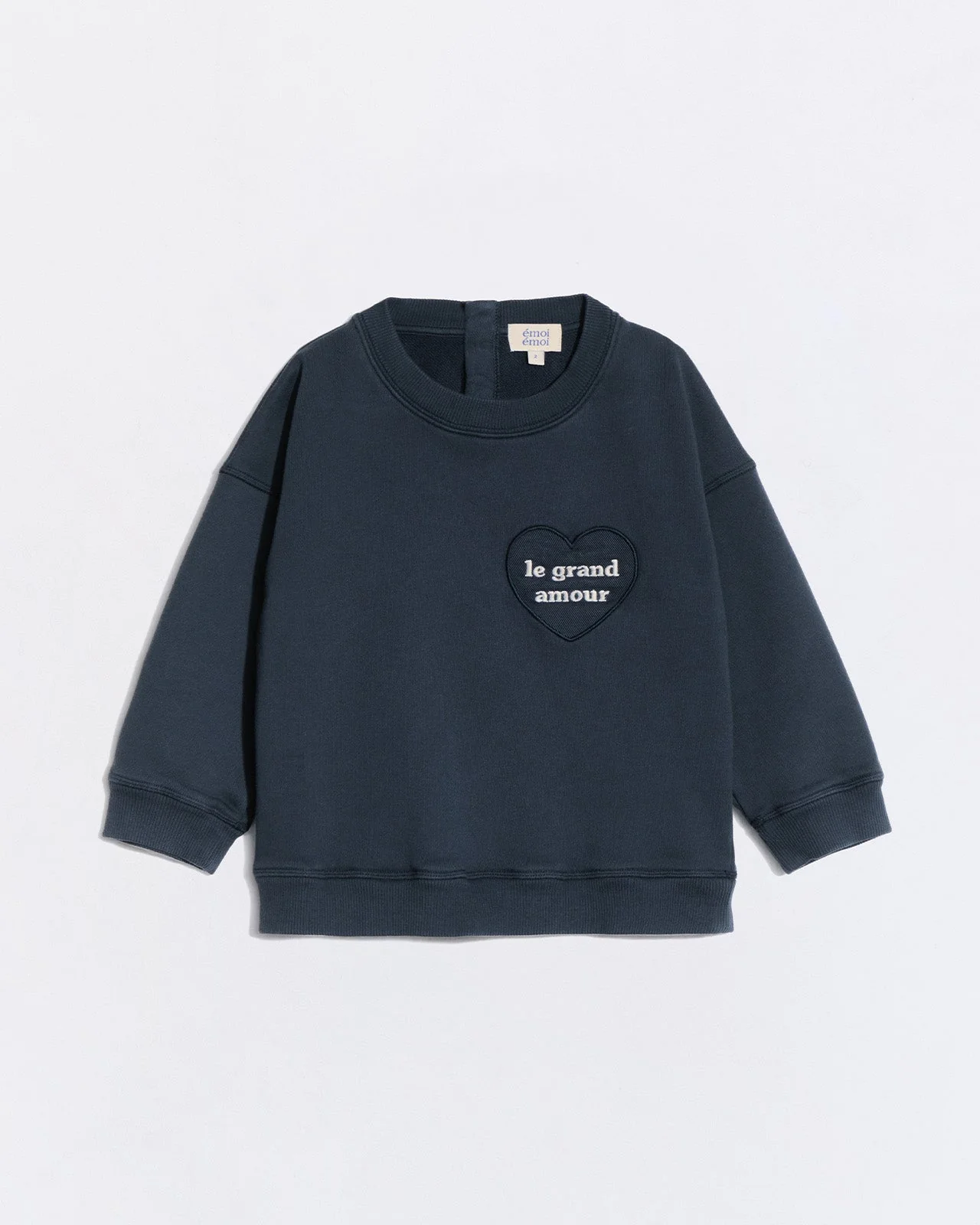Le sweat Le grand amour enfant en coton bio - charbon 2