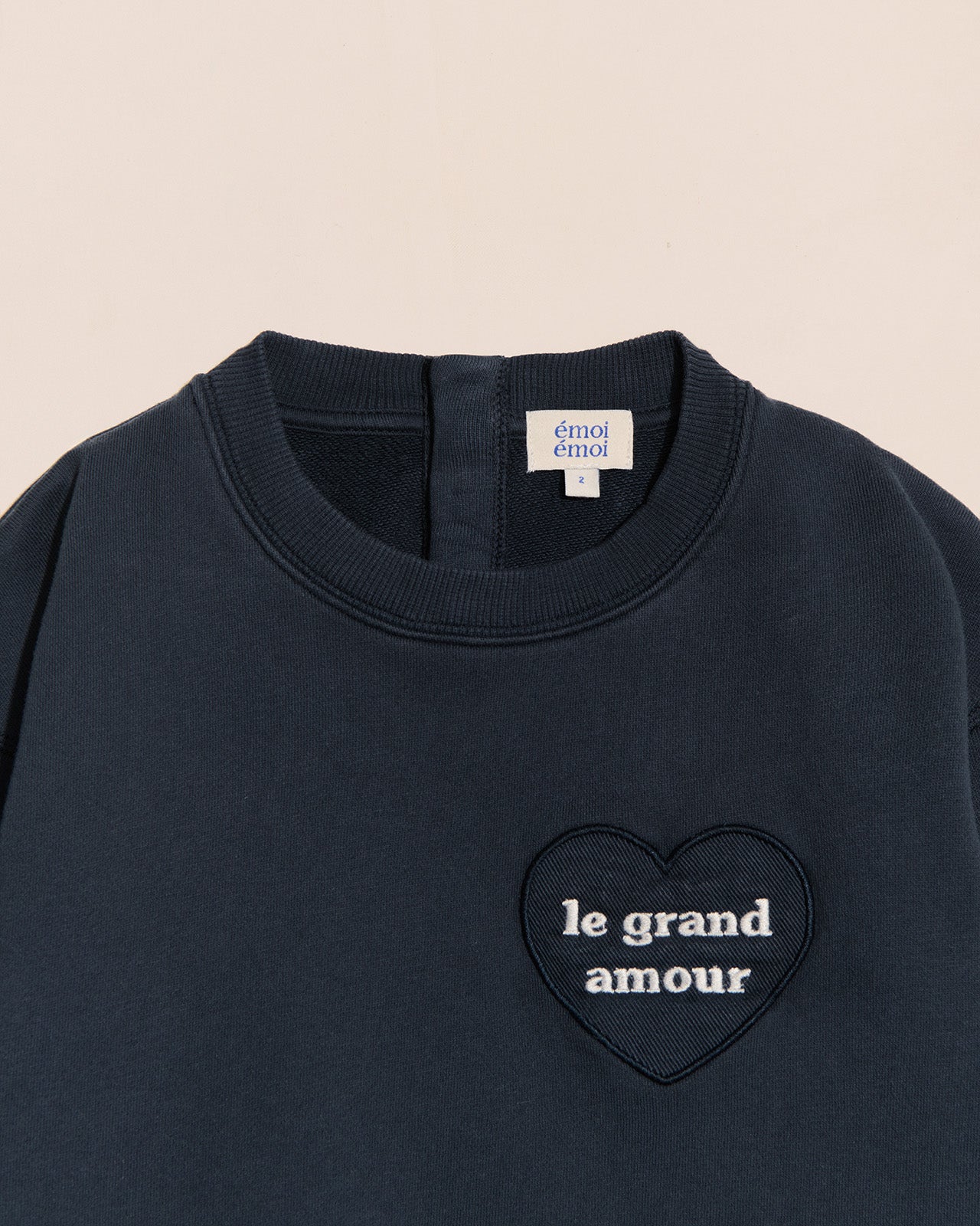 Le sweat Le grand amour enfant en coton bio - charbon 7